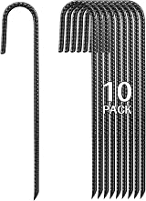 Ihomepark Rebar Stakes 40cm Heavy Duty 10 Pack J-Shaped Tent Stakes view 1