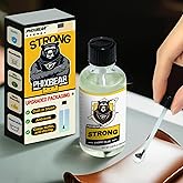 PHIXBEAR Mighty Fabric Glue Permanent in Glass Bottle with Brush, Waterproof Washable Liquid Stitch Fabric Glue, Safe, No Irritation. for Repair Clothes, Leather, Patches(1.68 fl.oz 50ml)