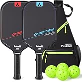 Pickleball Paddles Set of 2 &ndash; Thermoformed T700 Carbon Fiber Paddle Set, USAPA Approved