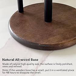 Paper Towel Holder Countertop with Real Wood Round