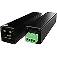 Mini Size 800m 2600ft PoE LAN Extender Over Twisted UTP kit BNC or Copper Wire – PoE Camera or Other Remote Ethernet Device Repeater Booster Bridge - Extended Temp Range - BNC to 2PIN adapters in Set