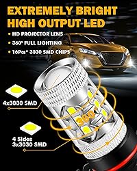 Auxbeam 5201/5202/9009 LED Fog Light Bulbs, 6500K