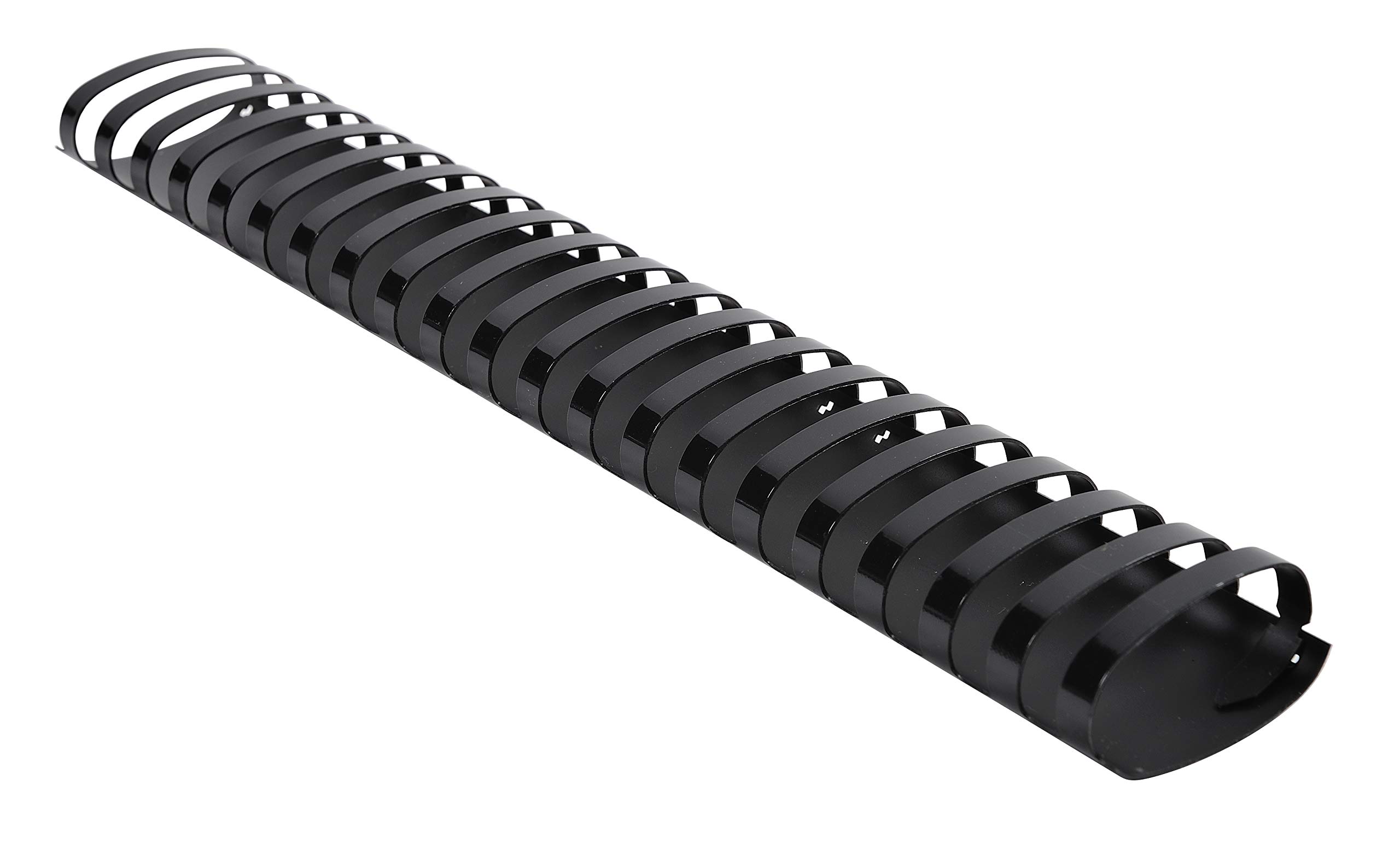Exacompta - Ref 75901E - Binding Combs - 45mm Thick, 21 Rings, Suitable for A4 Documents, Holds Approx. 300-410 Sheets, Made from PVC Material - Black (Pack of 50)