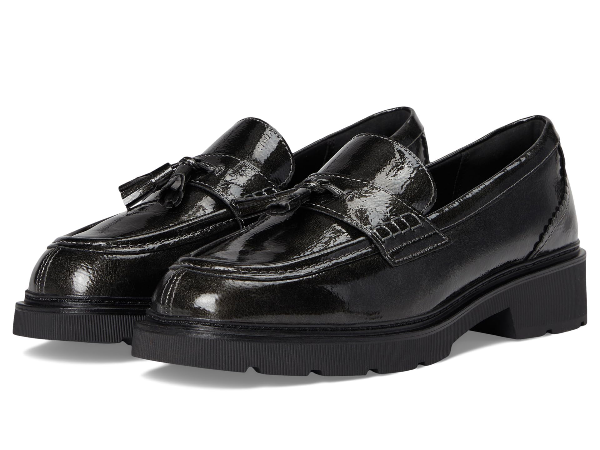 Clarks Women’s Lauryl Tassel Loafer, Gun Metal, 8 Wide