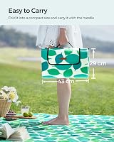 SONGMICS GCM78Y XXL Fleece Picnic Blanket 200x200 cm Waterproof view 6