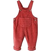 Happy Cherry Infant Baby Boy Girl Corduroy Overalls Romper Adjustable Button Suspender Big Pants Plain Romper Outfit Clothes