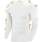 Roadbox Men's Thermal Compression Shirts, Long Sleeve Fleece Lined Undershirt, Cold Weather Workout Athletic Base Layer Top