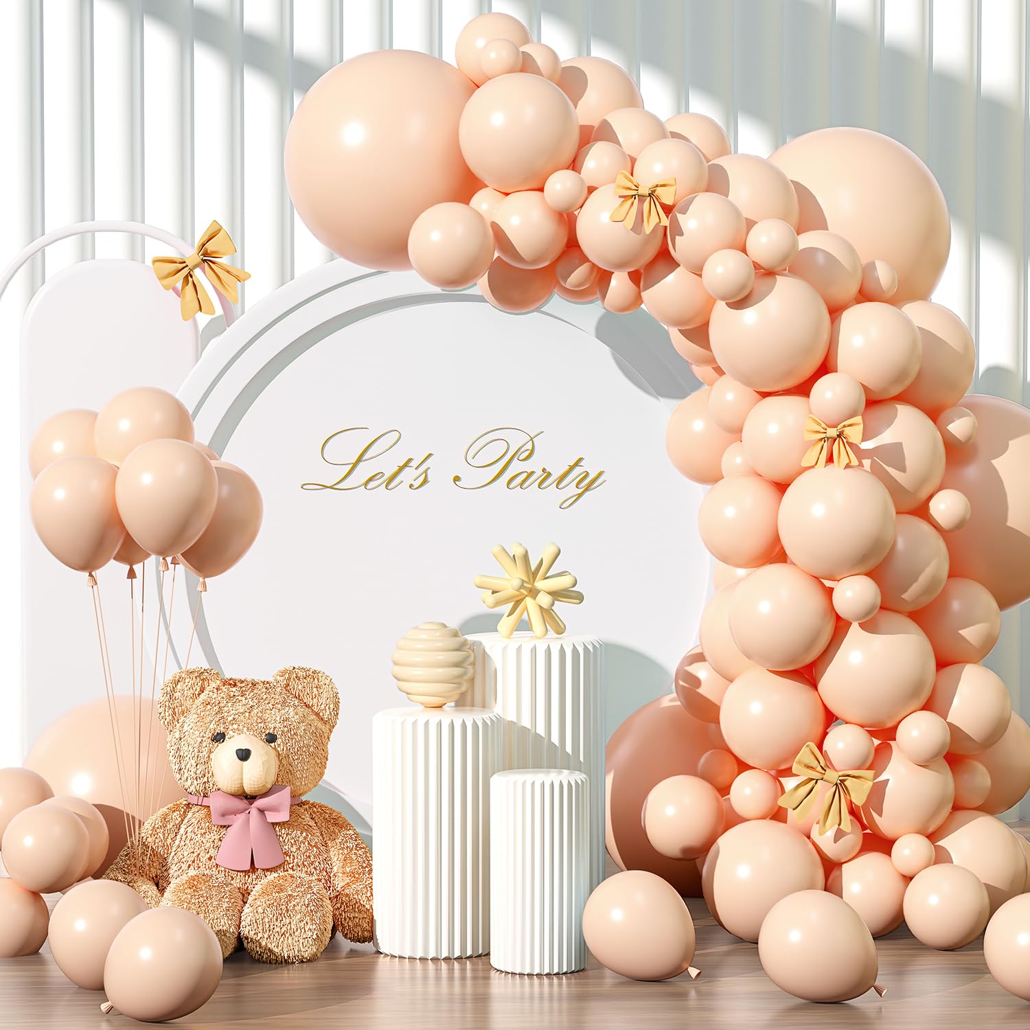 Photo 1 of 135pcs Pastel Orange Balloons Different Sizes 18" 12" 10" 5" Light Orange Latex Balloon Garland Arch Kit for Birthday Baby Shower Wedding Anniversary Graduation Party Decorations (38-Pastel Orange)