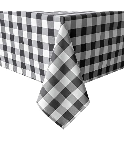 DORCEV Black White Checkerboard Tablecloth - Waterproof Racing Theme Table Cover For Indoor/Outdoor Parties, 70x140 Inches