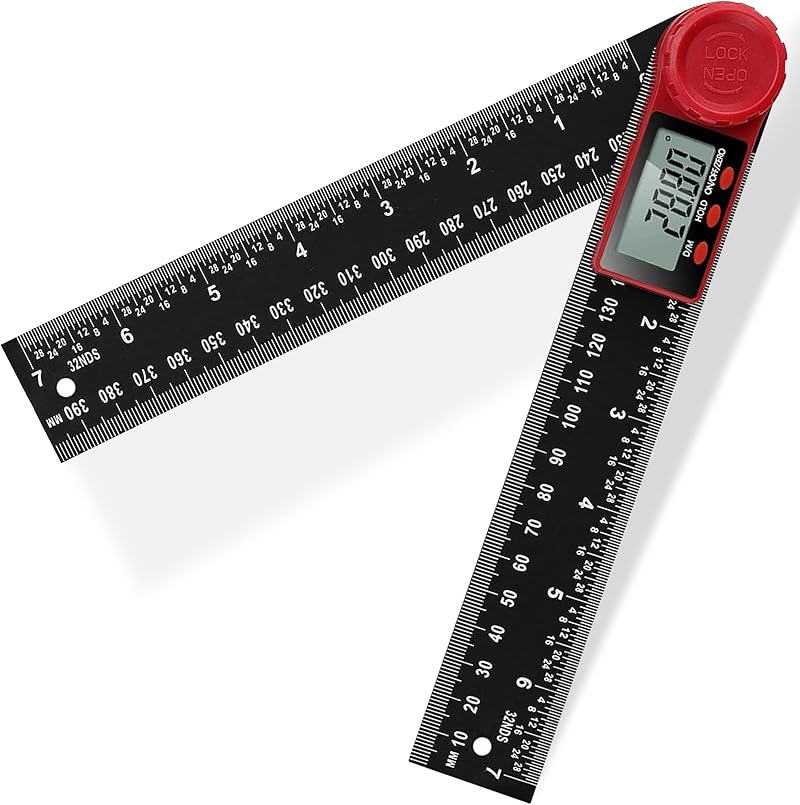 mwellewm Digital Angle Finder Ruler 200mm LCD Protractor Inclinometer