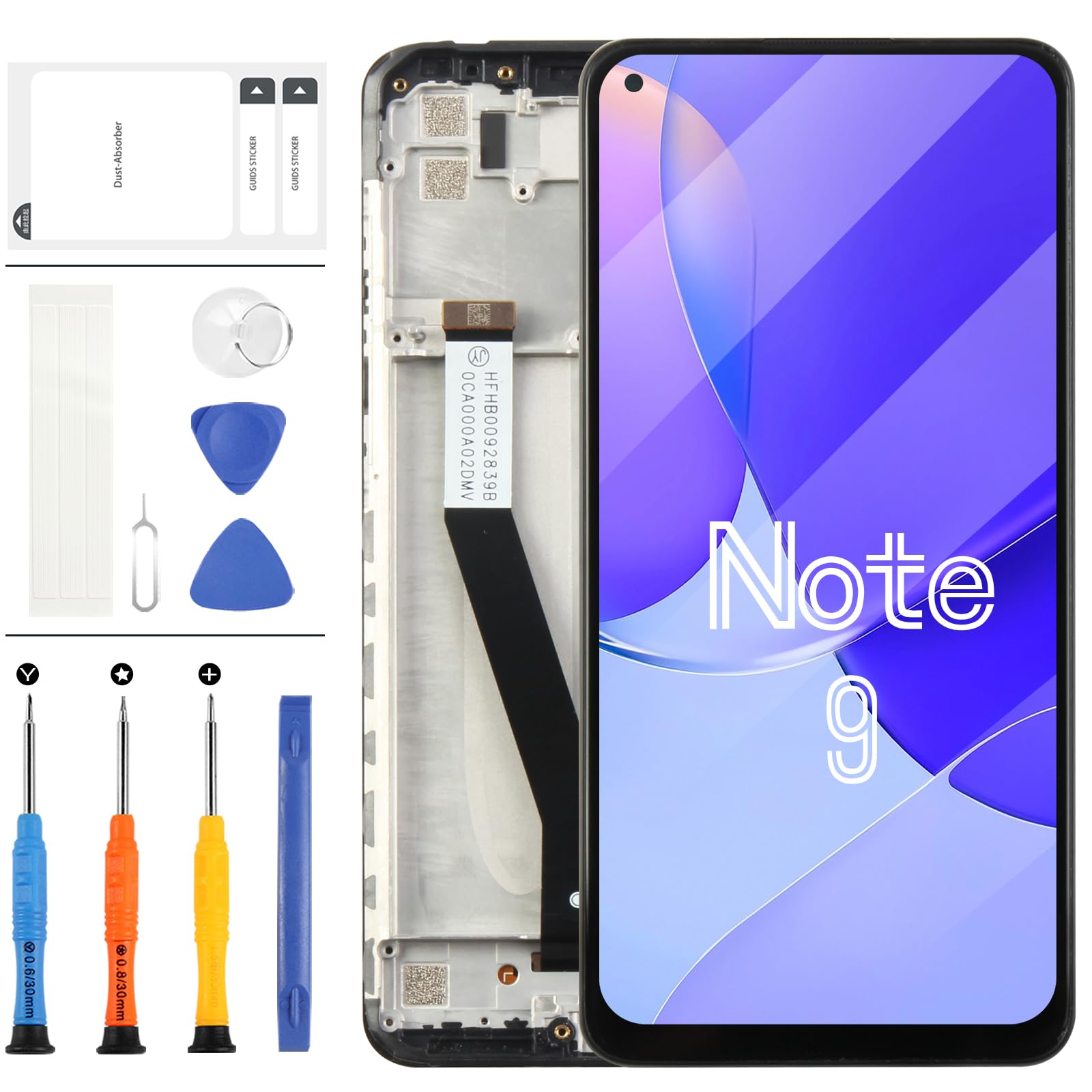 LADYSON For Xiaomi Redmi Note 9 LCD Screen Replacement, Compatible For Xiaomi Redmi 10X 4G Display Touch Digitizer Parts M2003J15SC M2003J15SG M2003J15SS LCD Glass Panel Full Assembly