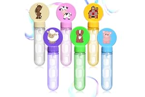 PEIKING 24Pcs Farm Animal Bubble Wands, Barnyard Animal Birthday Party Favors Bubbles for Kids, Farm Bubble Blowing Toys for Kids Adults, Bubble Maker for Birthday Wedding Bath Time Summer Goodie Bags Filler