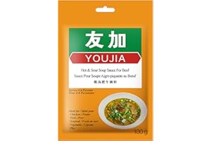 Youjia Beef Hot & Sour Soup Base, Authentic Restaurant Style Chinese Spicy Sour Tangy Soup Flavor, Use With Beef, Chicken, Po