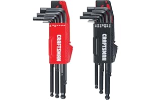 CRAFTSMAN Hex Key Allen Wrench Set with Ball-End, SAE/MM, 20 Piece (CMHT26020)