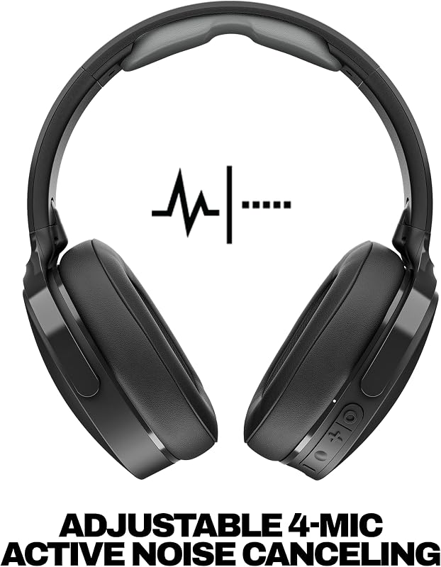 Hesh ANC Cuffie Wireless Over-Ear con Cancellazione del Rumore e Microfono, 22 Ore di Autonomia, Compatibili con iPhone, Android e Dispositivi Bluetooth - Nero