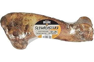 Grillerz Large Pork Bone, 1 Count, Rawhide Free, All Natural Treat for All Breeds, Long Lasting, Easy to Digest, Dog Bone for Large Dogs, Dog Chew for Healthy Teeth