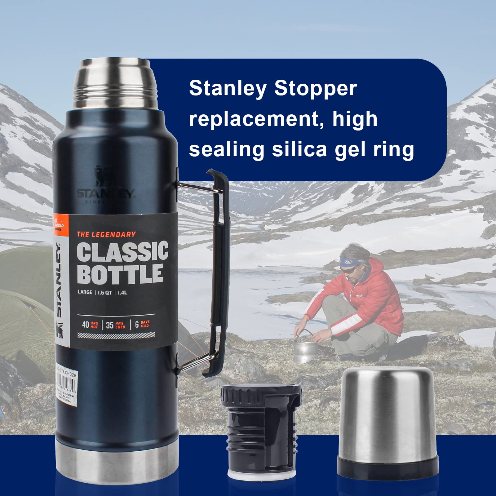 Thermoss Plug Replacement - for Stanley Cup Classic Vacuum Insulated Wide Mouth Bottle (1.5 QT)
