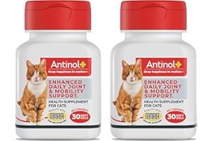 Antinol Plus, Mobility, Hip, and Joint Supplement for Cats, Green-Lipped Mussels and Krill Oil - Cat Joint Supplement, 60 Soft Gels