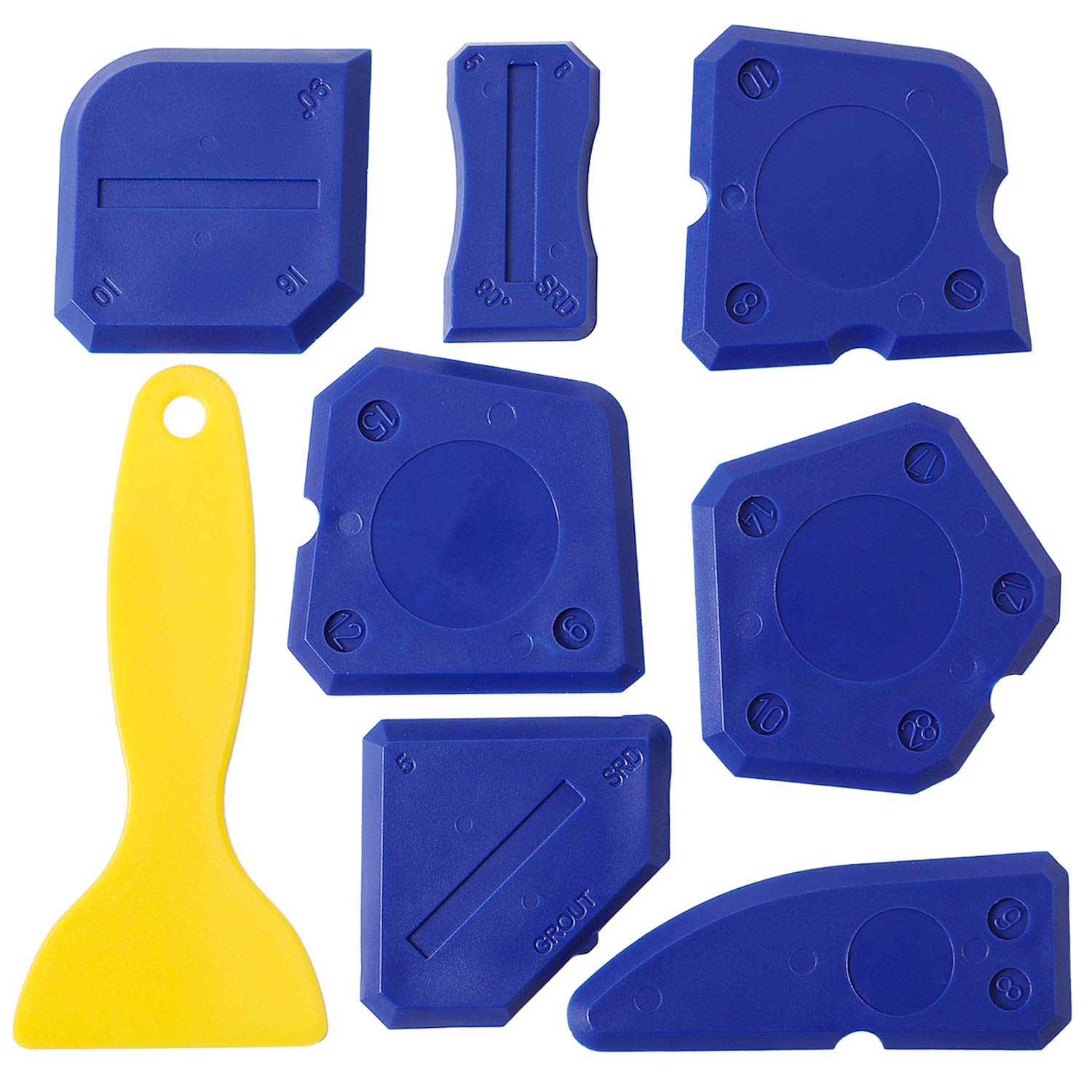 Photo 1 of 8-Piece Caulk Kit - Sealant Silicone Finishing Tools for Grout & Sealing (Blue)