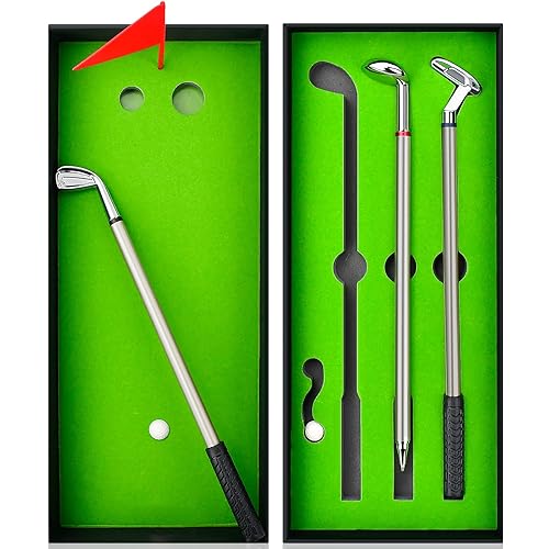 Tukeoo Funny Golf Gifts for Men,Mini Desktop Games Golf Pen Set,Secret Santa Gifts for Men Him Husband, Mens Gifts for Christmas Birthday Fathers Day