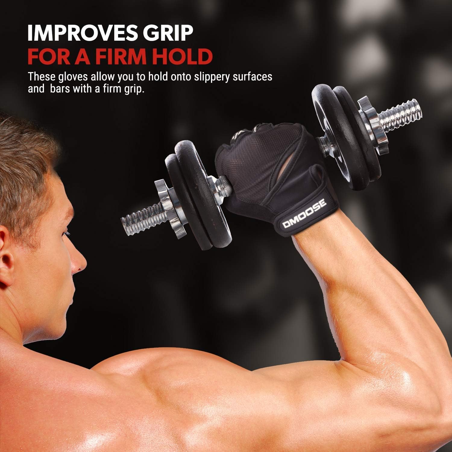 DMoose Workout Gloves for Men and Women, Weight Lifting Gloves with or Without Wrist Support, Full Palm Protection, Perfect Grip for Deadlift Fitness Gym Exercise Training : Sports & Outdoors