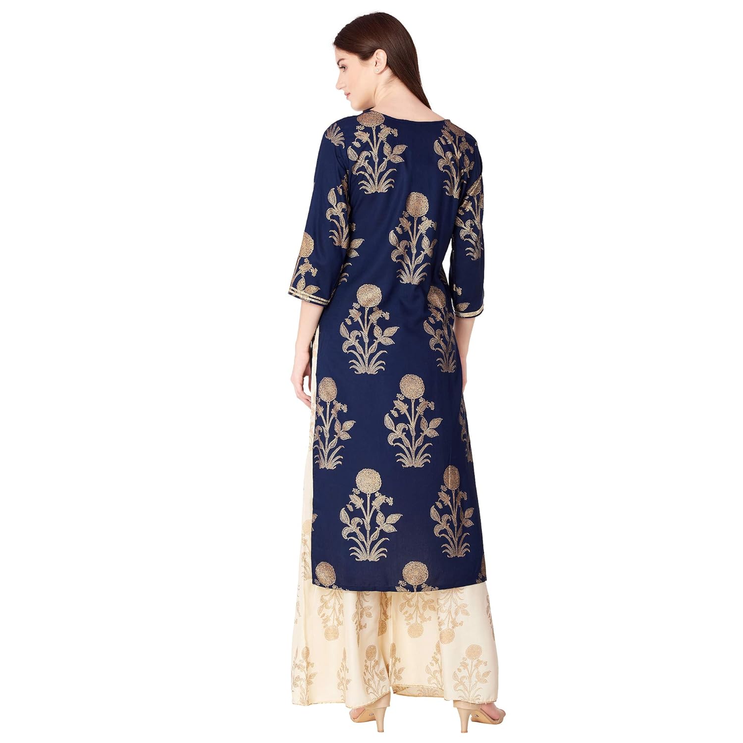 ortange women's rayon printed kurta palazzo set with premuim fabric