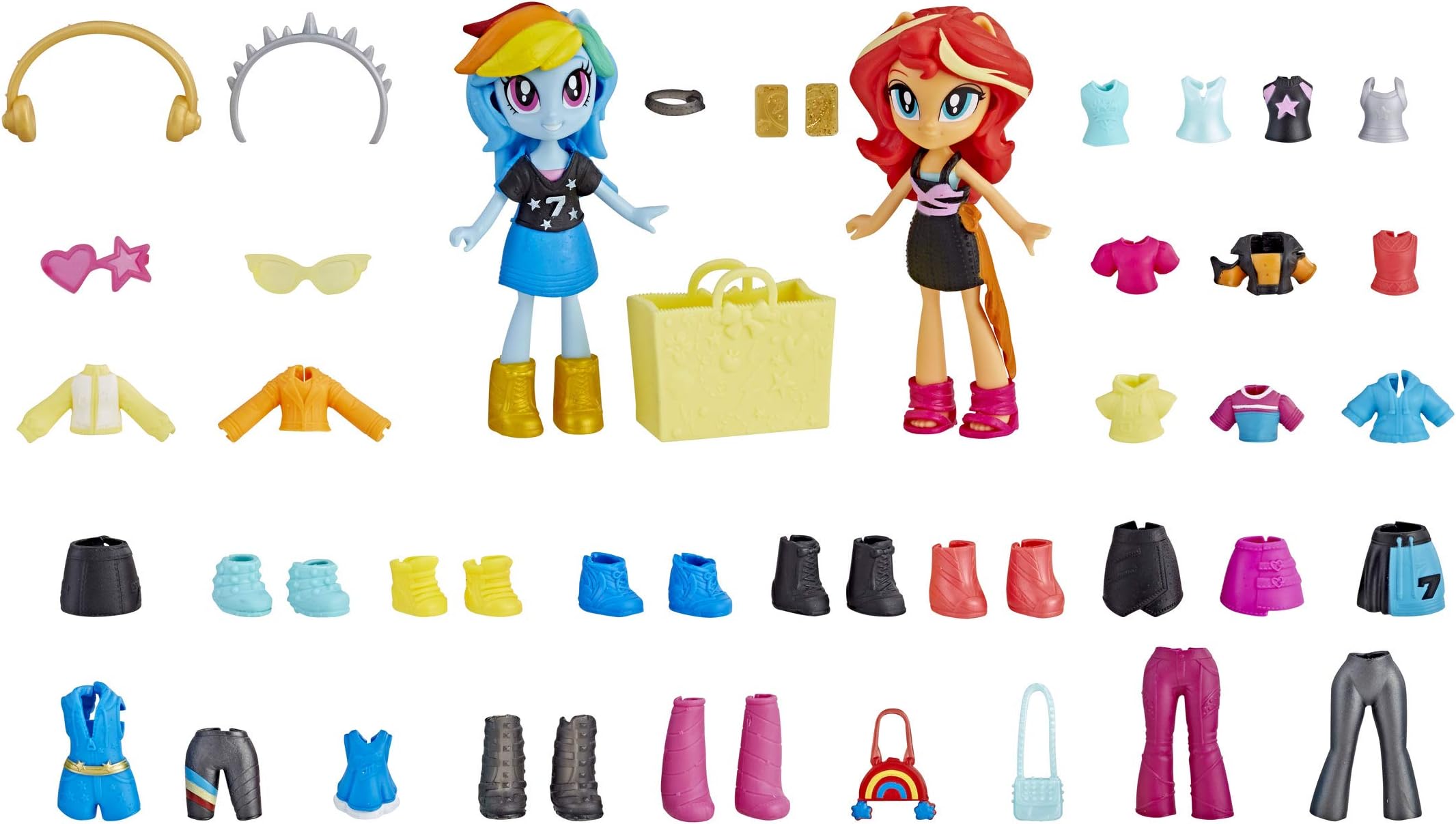 My Little Pony Equestria Girls Fashion Squad Rainbow Dash Sunset Shimmer Mini Doll Set With 40 Accessories Price In Uae Amazon Uae Kanbkam