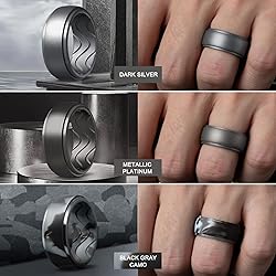 Egnaro Men's Silicone Rings 10mm Wide 2.5mm