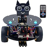 Adeept Smart Car Kit Compatible with Arduino IDE, STEM Educational Robotics | Line Tracking, Obstacle Avoidance, OLED Display, Ultrasonic Sensor (Black)