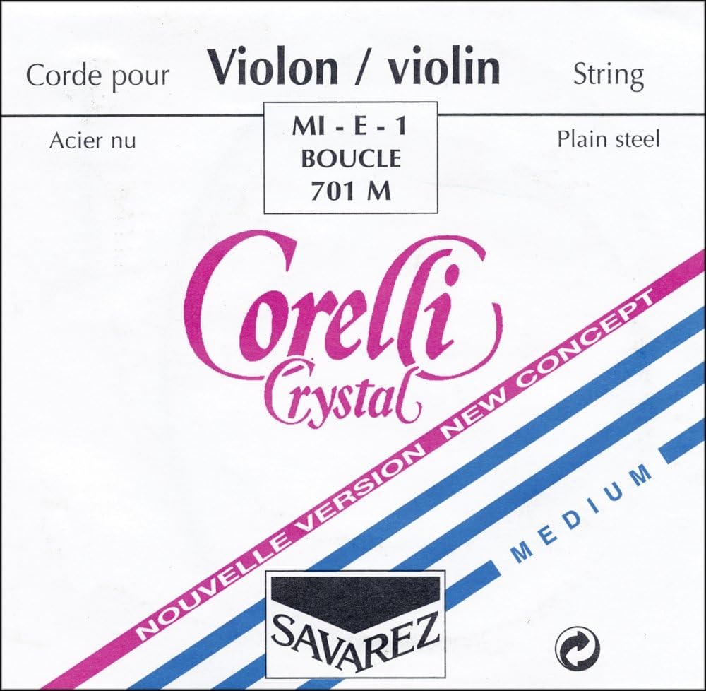 Corelli Crystal Violin Strings E, Loop Medium 4/4 Size