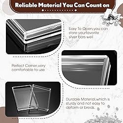 Ctosree 20 Pcs 10 oz Silver Bar Case 10 oz Clear