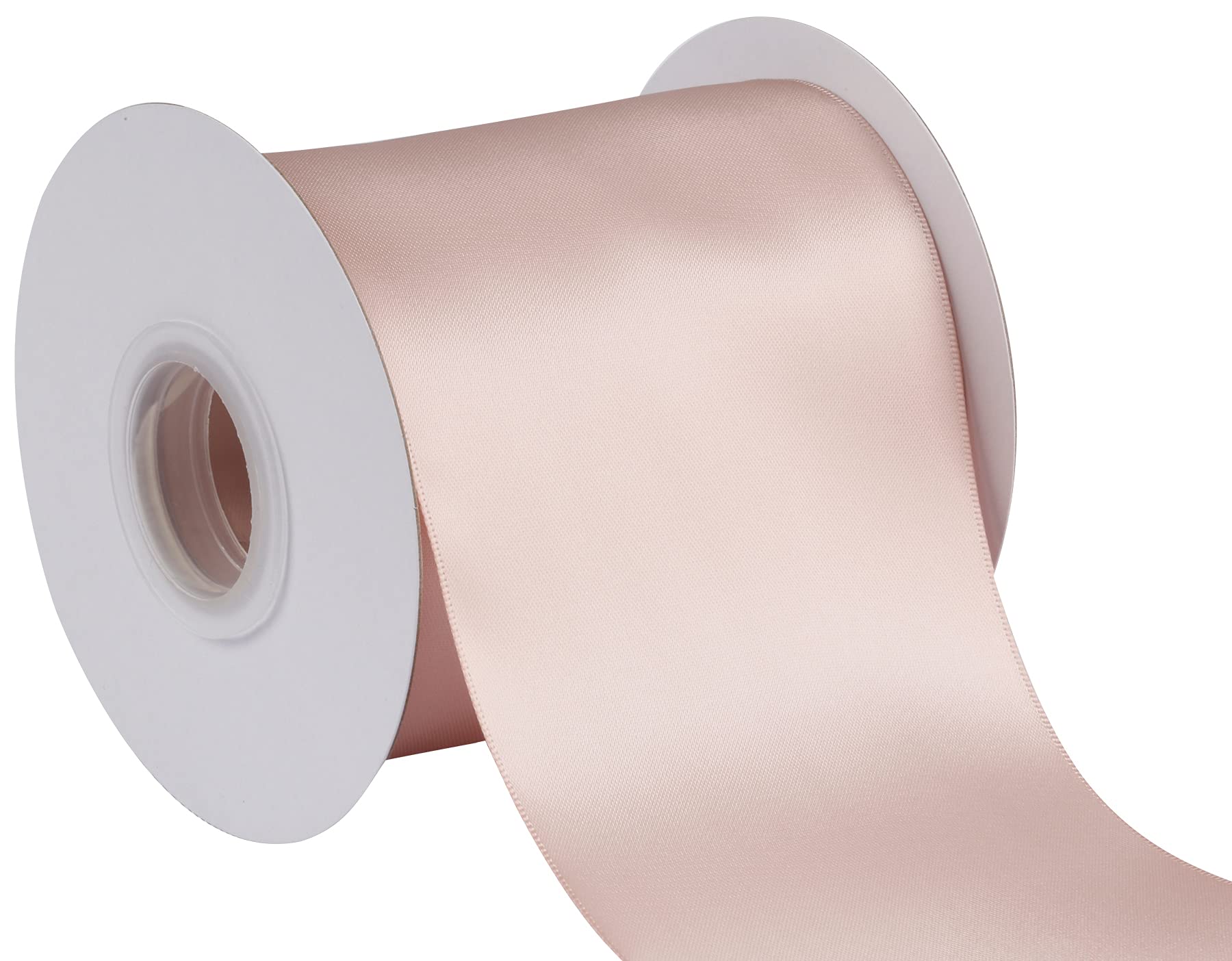 Joycrosso 100mm Double Faced Satin Ribbon 22 Meters-Roll Set for Chair Sash Gift Wrapping Party Favor Home Decoration Craft Supplies, Vanilla