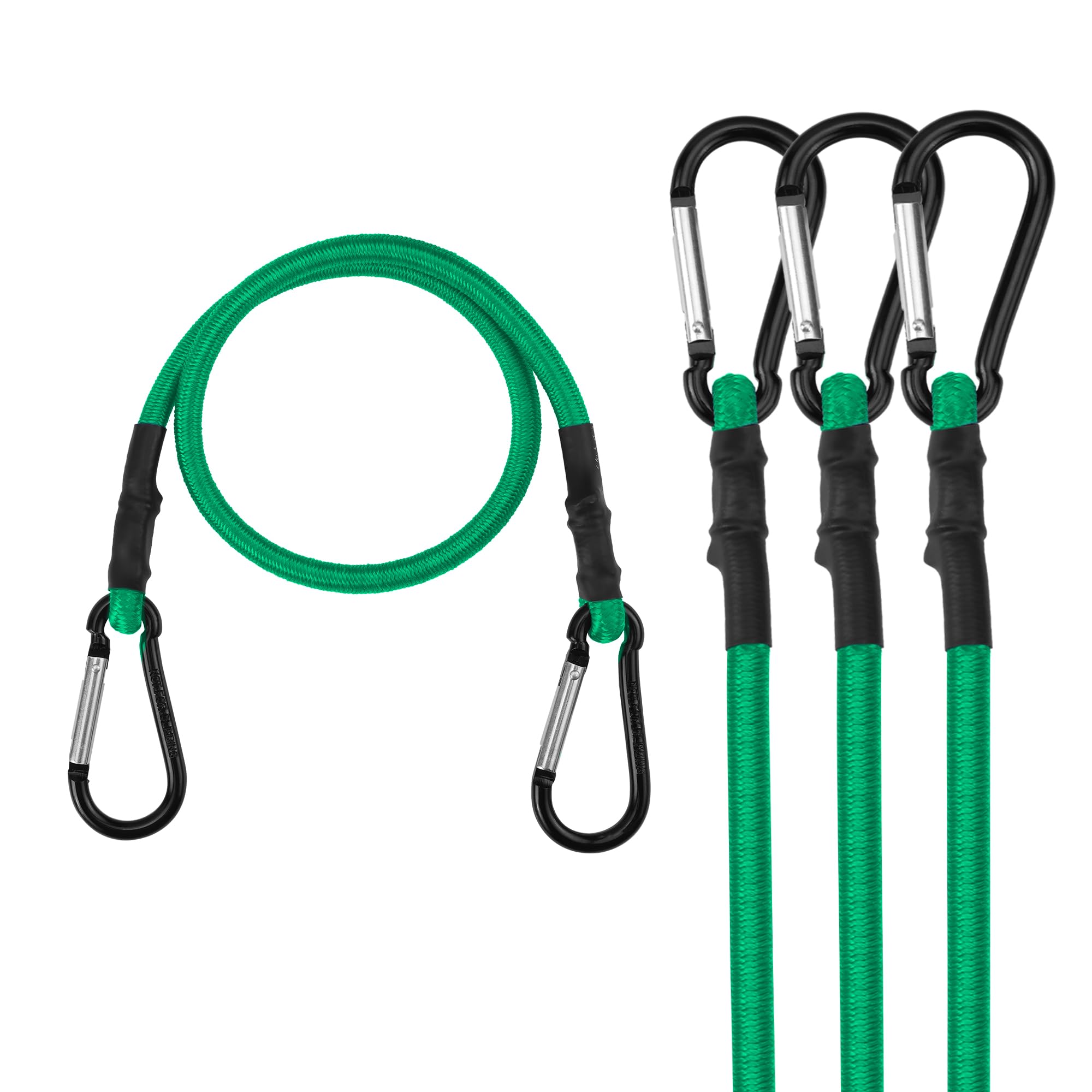 Photo 1 of WORKPRO 24 Inch Bungee Cords with Hooks, 4 Pack Superior Rubber Heavy Duty Bungee Straps Strong Elastic Rope for Outdoor Tent, Luggage Rack, Camping, Cargo, RV, Bike, Transporting, Storage, Green