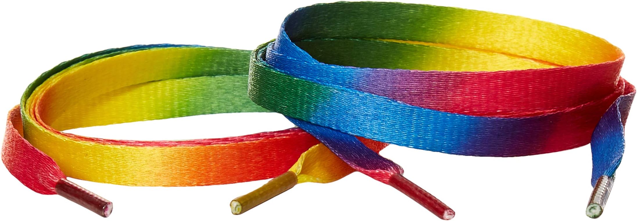 DANHUA Flat Colorful Shoelaces Gradient Rainbow Shoe Lace Shoestring 2 Pair