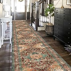 Washable Runner Rug, 2'3" x 14' Non-Slip Boho