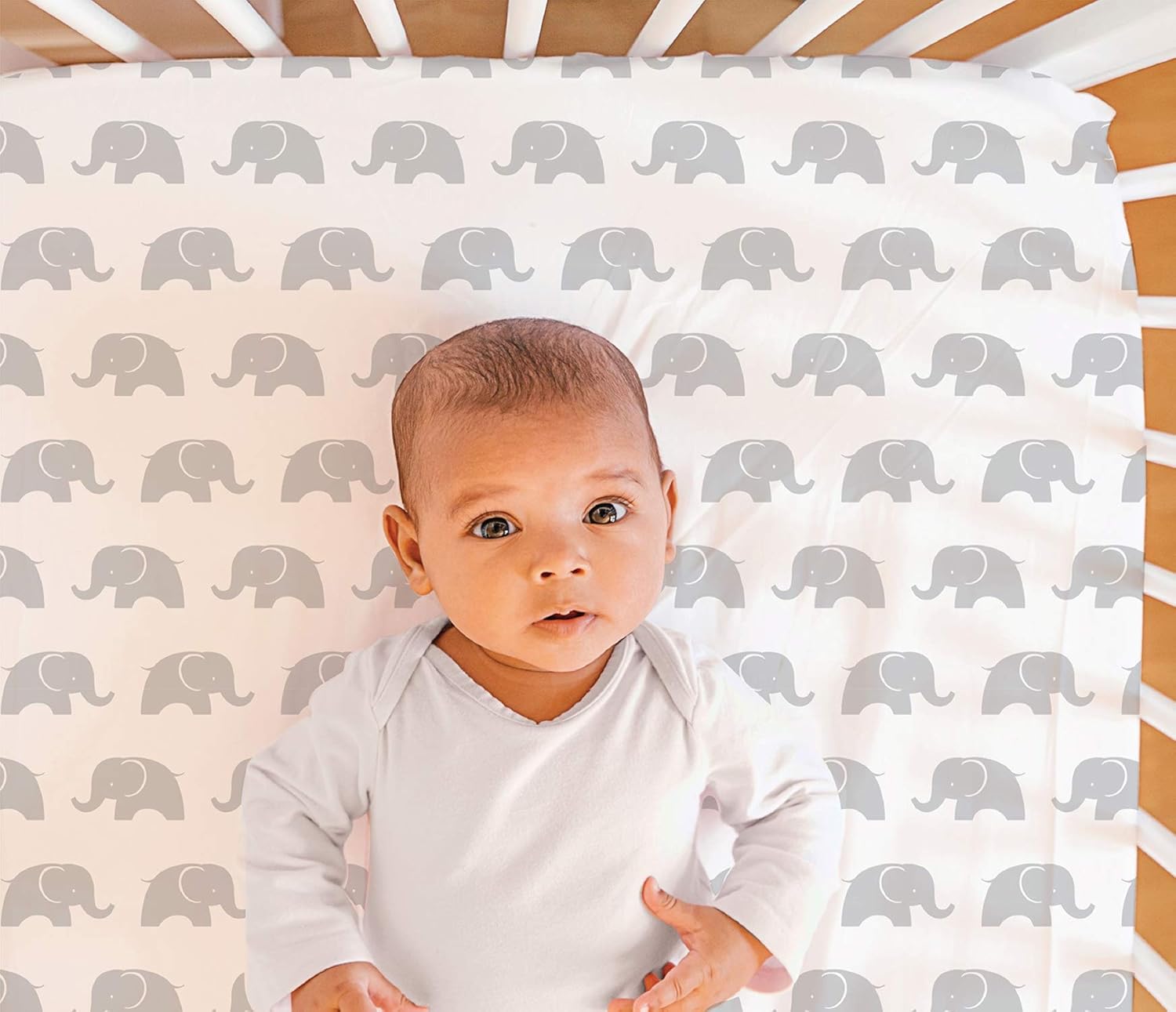 The Peanutshell Elephant Walk Crib Bedding Set | 3 Piece Nursery Set | Crib Quilt, Crib Sheet, Crib Skirt Included : Baby