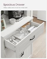 VASAGLE Tall Kitchen Pantry Cupboard with Glass Doors White LSC361W21 view 9