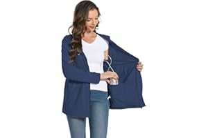 Meuponc Mastectomy Hoddies Jacket Coat with Drain Pockets Women Post Surgery Recovery Must Haves Long Sleeve Zip Up Shirts