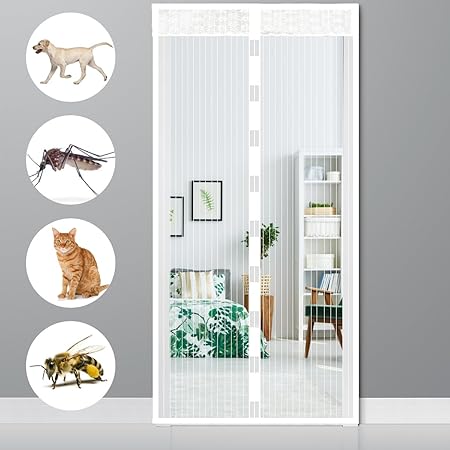 Ailiebhaus Magnet Fliegengitter Tür Insektenschutz, Magnetischer Fliegenvorhang Moskitonetz Automatisches Schließen für Balko