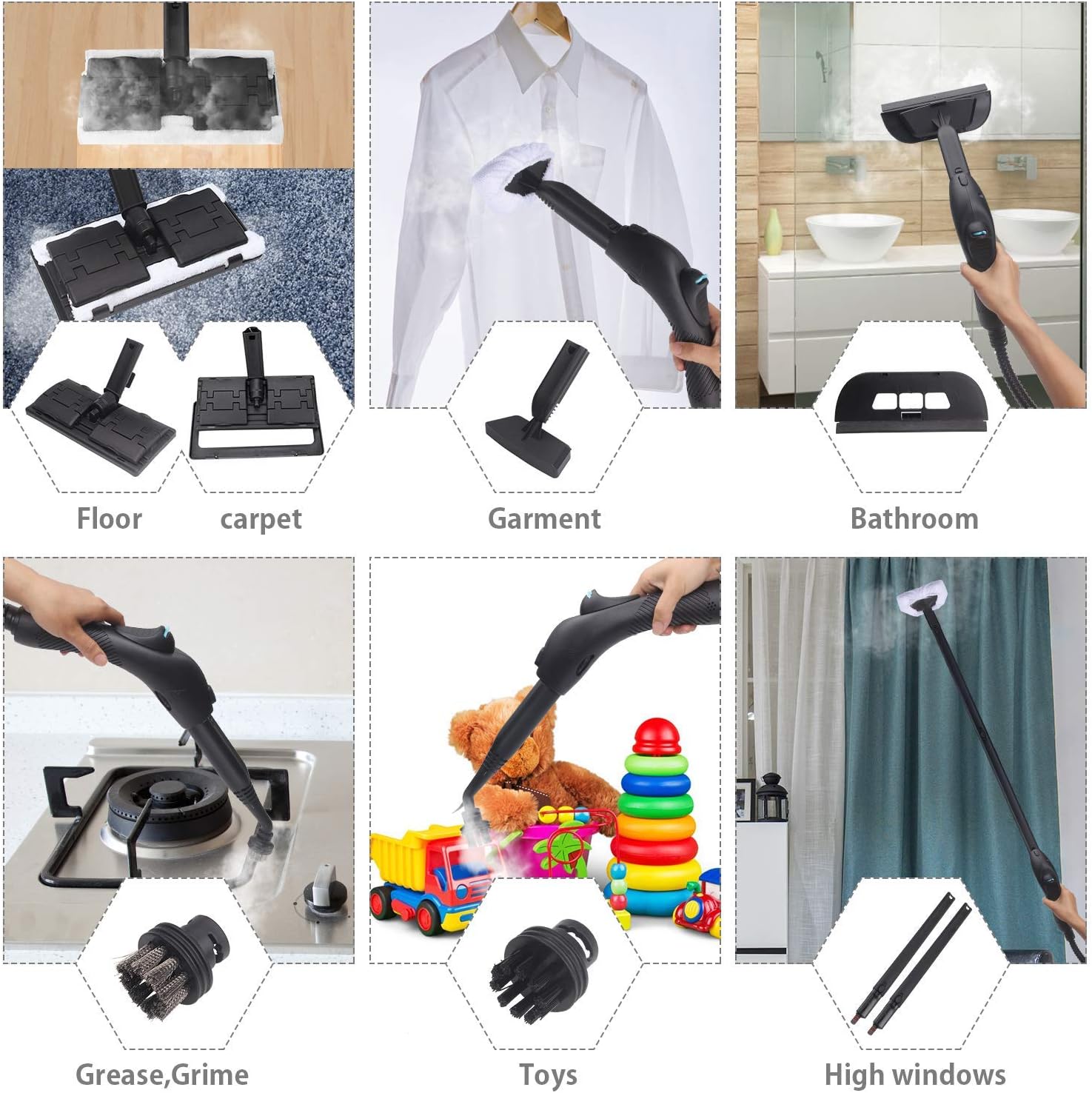 MLMLANT 2000W Multi purpose Steam Cleaner,Kills 99.9% of Bacteria Without Cleaning Chemicals,Steam Mop Steamer Cleaner with 21 Accessories 1500ML Capacity for Floors Windows and Carpet,kill bed bug - Image 4