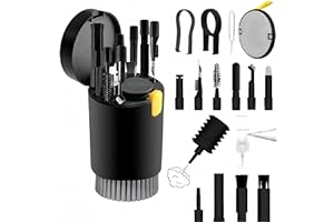 LBSC 20-in-1 Laptop Phone Screen Earbud Cleaning Kit, Keyboard Cleaner Kit, Keyboard Cleaning Kit with Electronic Cleaning Brush Spray for Airpods Pro, iPad, iPhone Pro, Camera, Computer Cleaning (Black)