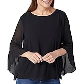 Kasper Womens Women's 3/4 Ruffle Sleeve Top