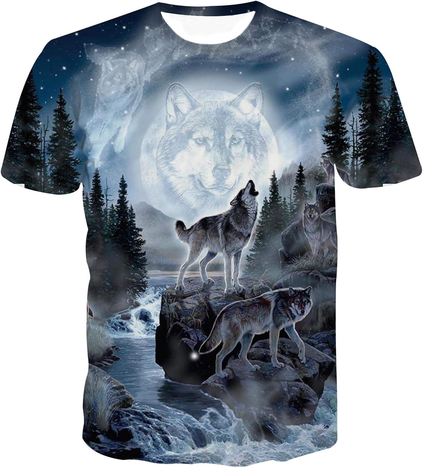 Fanient Hombres Camiseta 3D Patrones Impresos Manga Corta Camiseta S 