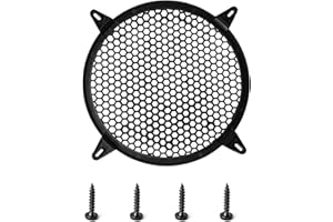 SIKTORRWD 10 Inch Subwoofer Grill Speaker Grill Cover, Black Waffle Grill Cover Plastic Mesh Grille Speaker Grill Cover Circle Subwoofer Speaker Cover, 1PCS