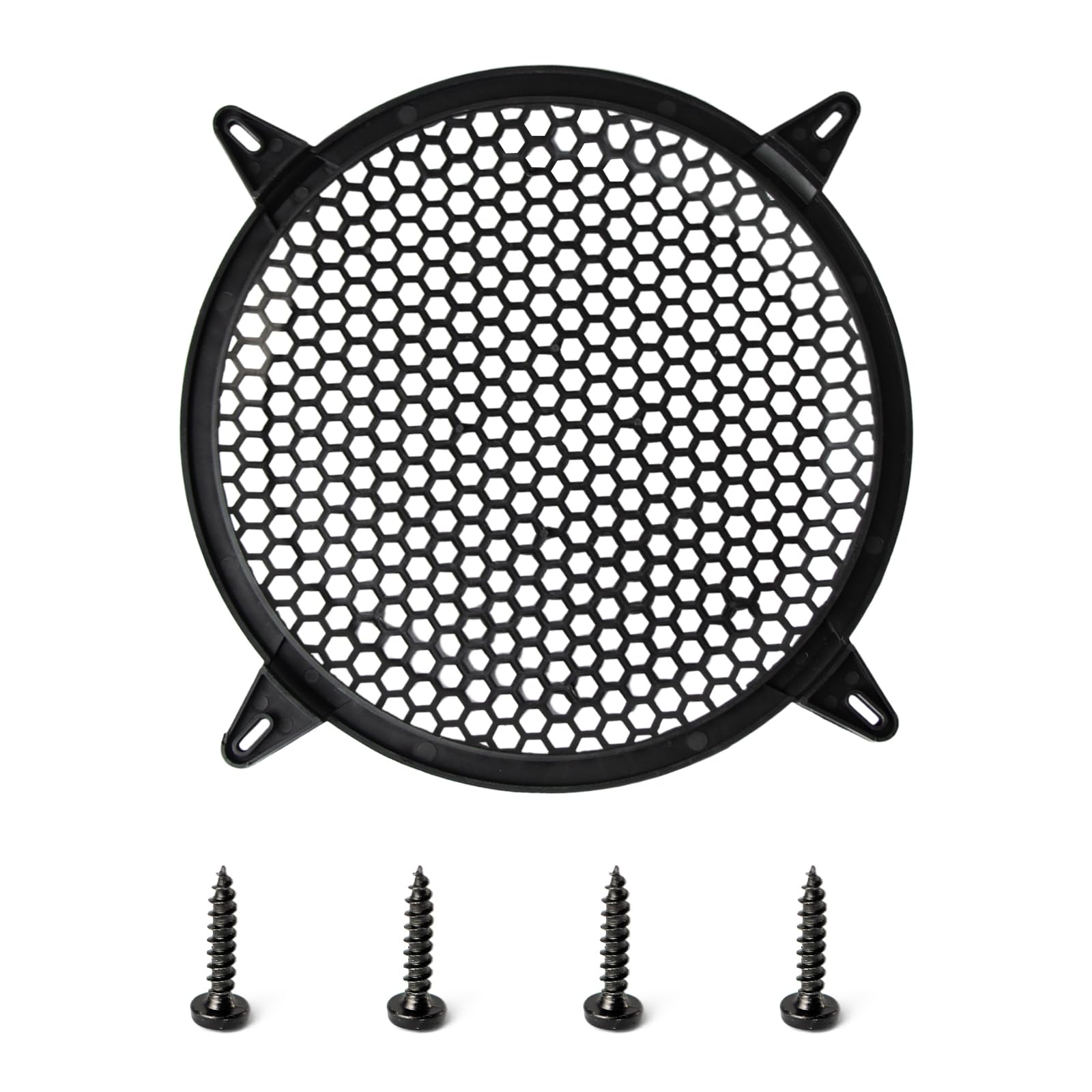 Photo 1 of 10 Inch Subwoofer Grill Speaker Grill Cover, Black Waffle Grill Cover Plastic Mesh Grille Speaker Grill Cover Circle Subwoofer Speaker Cover, 1PCS