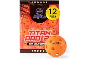 PIXA PICKLEBALL PIXA Titan Pro 26 Indoor Pickleball - USAPA Approved, Durable Indoor Pickleballs, Consistent Bounce, Smooth Flight, Ideal for Competitive Play- Packs of 3, 6, 12, 50