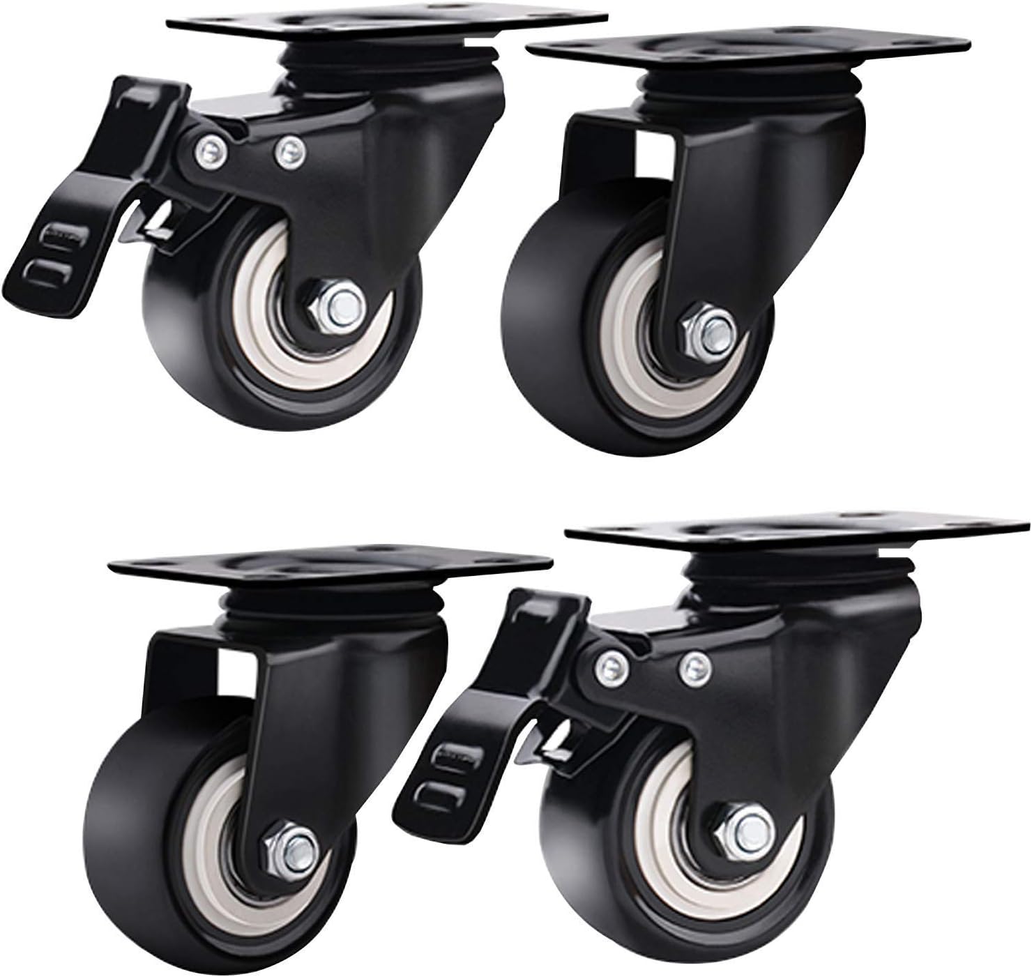 4 pcs Castor Wheels Trolley Furniture Swivel Casters Double Bearing
