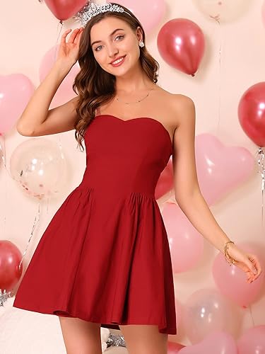 Allegra K Women's Sexy Tube Strapless Dress Sweetheart Neckline Off  Shoulder 2026 Cocktail Party Mini Short Dresses Medium Red in Kenya | Whizz  Dresses