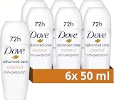Dove Advanced Care Coconut Anti-Perspirant Roll On 48-Hour 6x 50ml Moisturiser