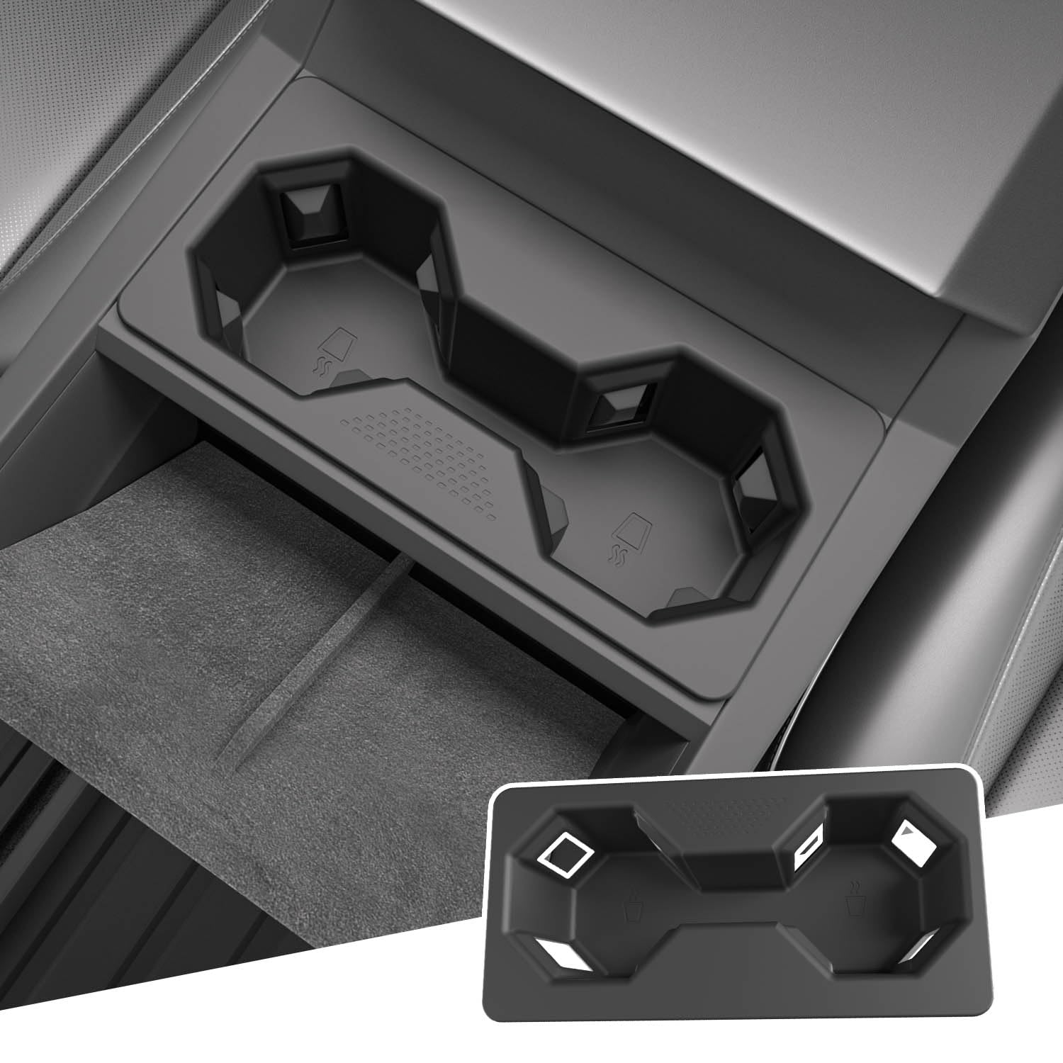 Powoq TPE Floor & Bed Mat Set For Tesla Cybertruck 2023-2025 - Custom Fit Cargo Liner Protection